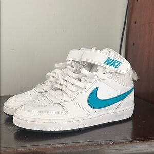 Nike Kids White and Teal Sneakers